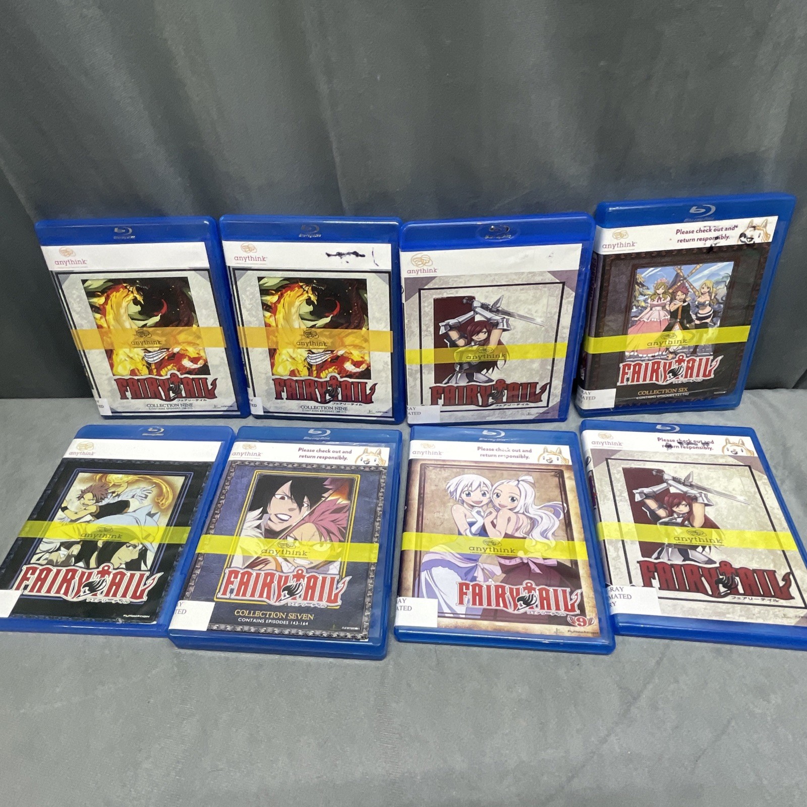 Fairy Tail Anime Blu-ray lot Ex Library Large Bundle Many Episodes 24 Disc