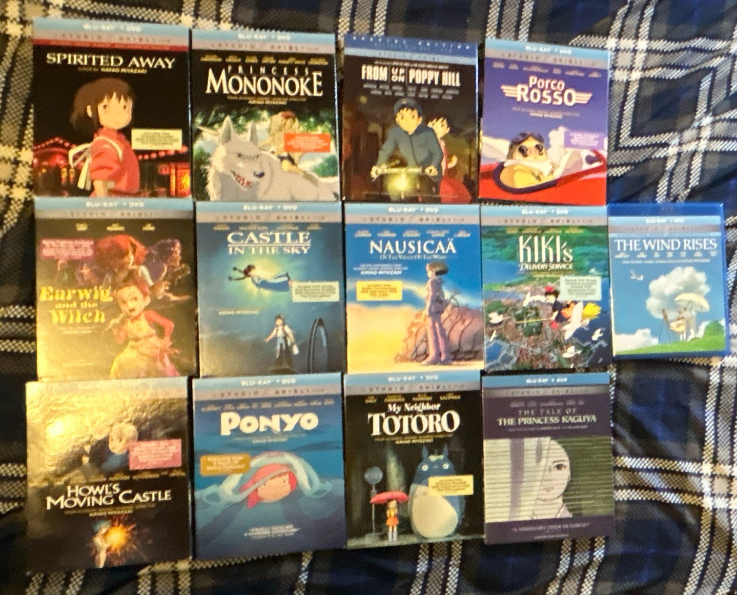 Huge Studio Ghibli Hayao Miyazaki 13 Blu-ray+DVD Lot Spirited Away, Totoro Ponyo
