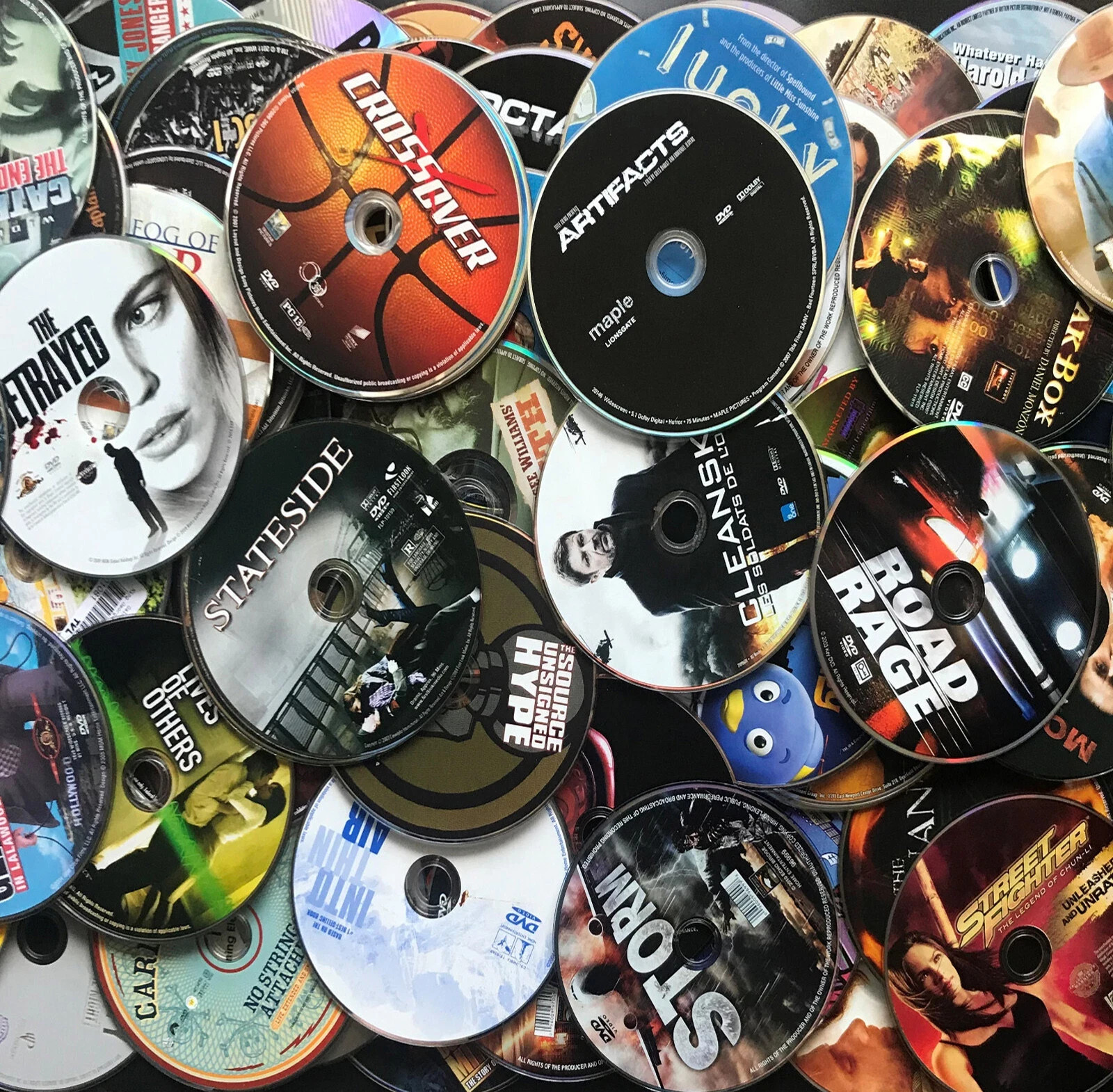HUGE RANDOM DVD LOT OF 500 DVD’S – DISC ONLY -BULK WHOLESALE DVDS ships Fast