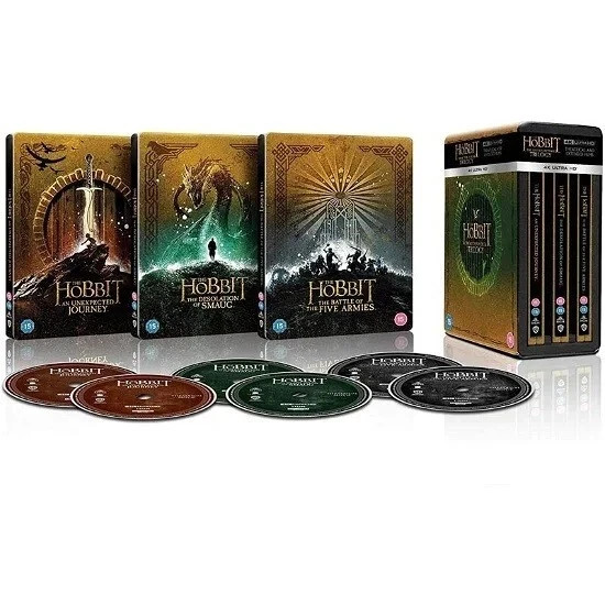 The Hobbit 3 Movie Extended Edition 4K UHD Steelbook Set New