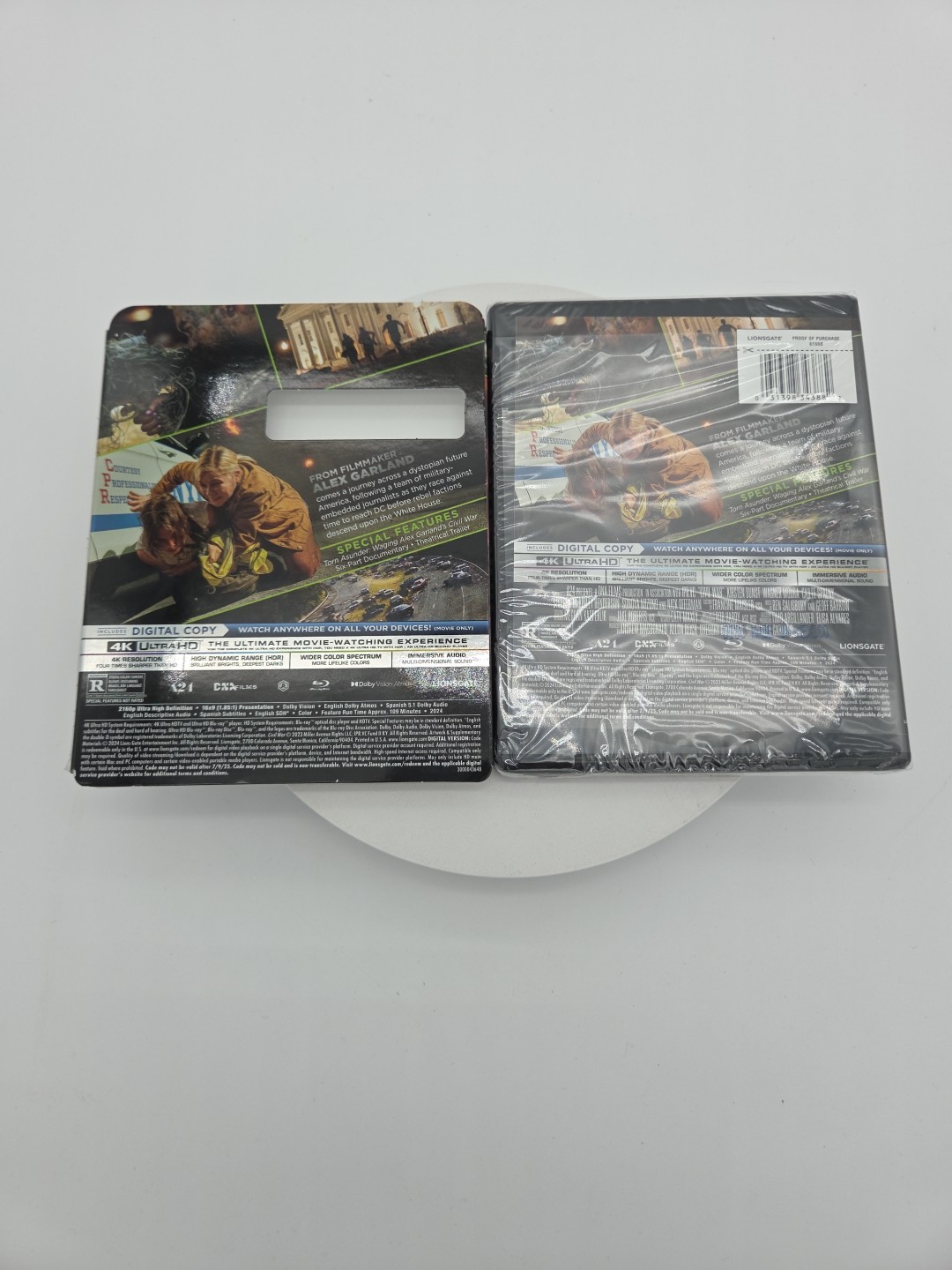 Civil War (4K Ultra HD, Blu-ray + Digital 2024) Alex Garland Film Slipcover New