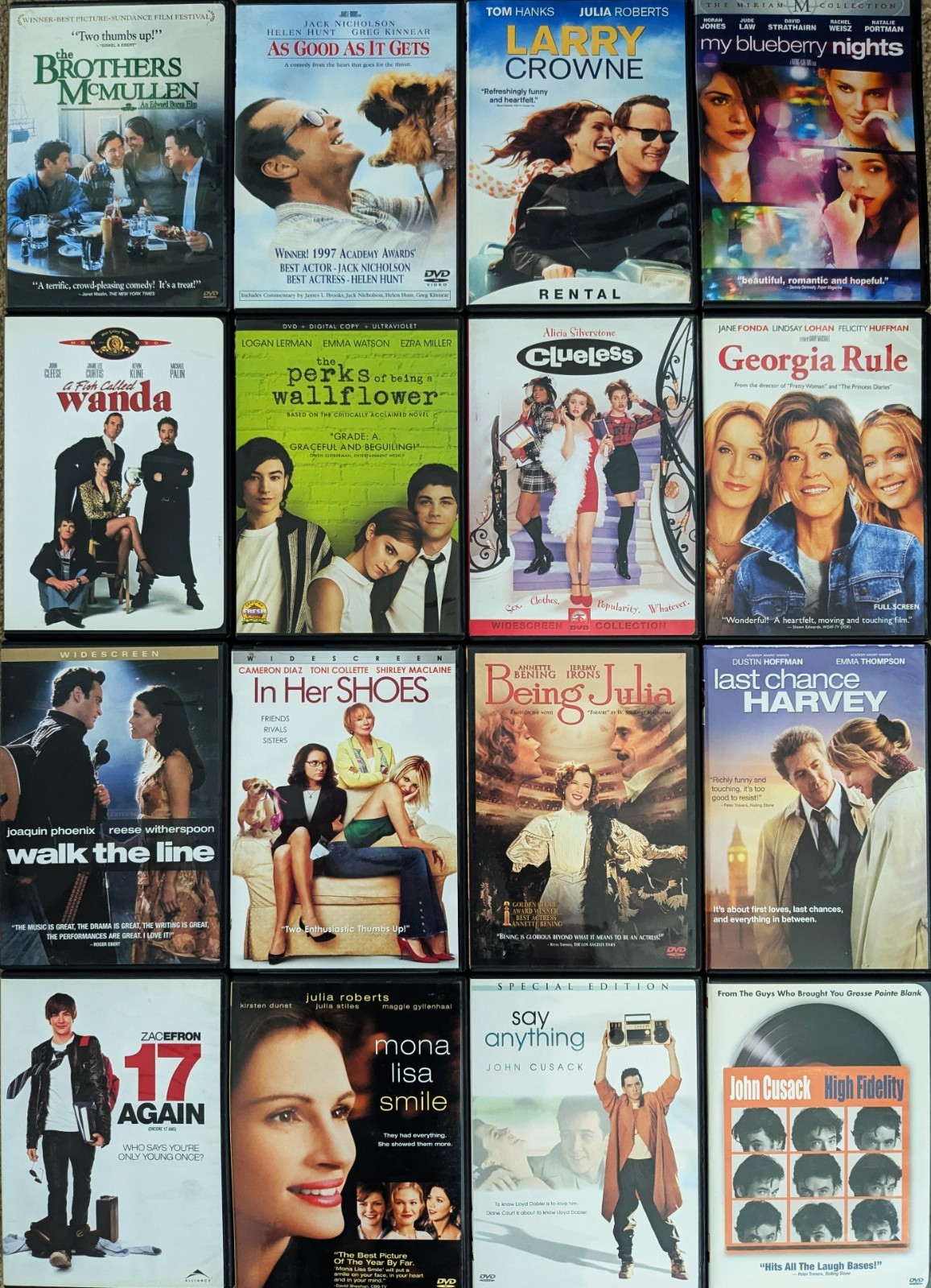 Romantic Films, Collection of 16 DVD Movies – Excellent condition!