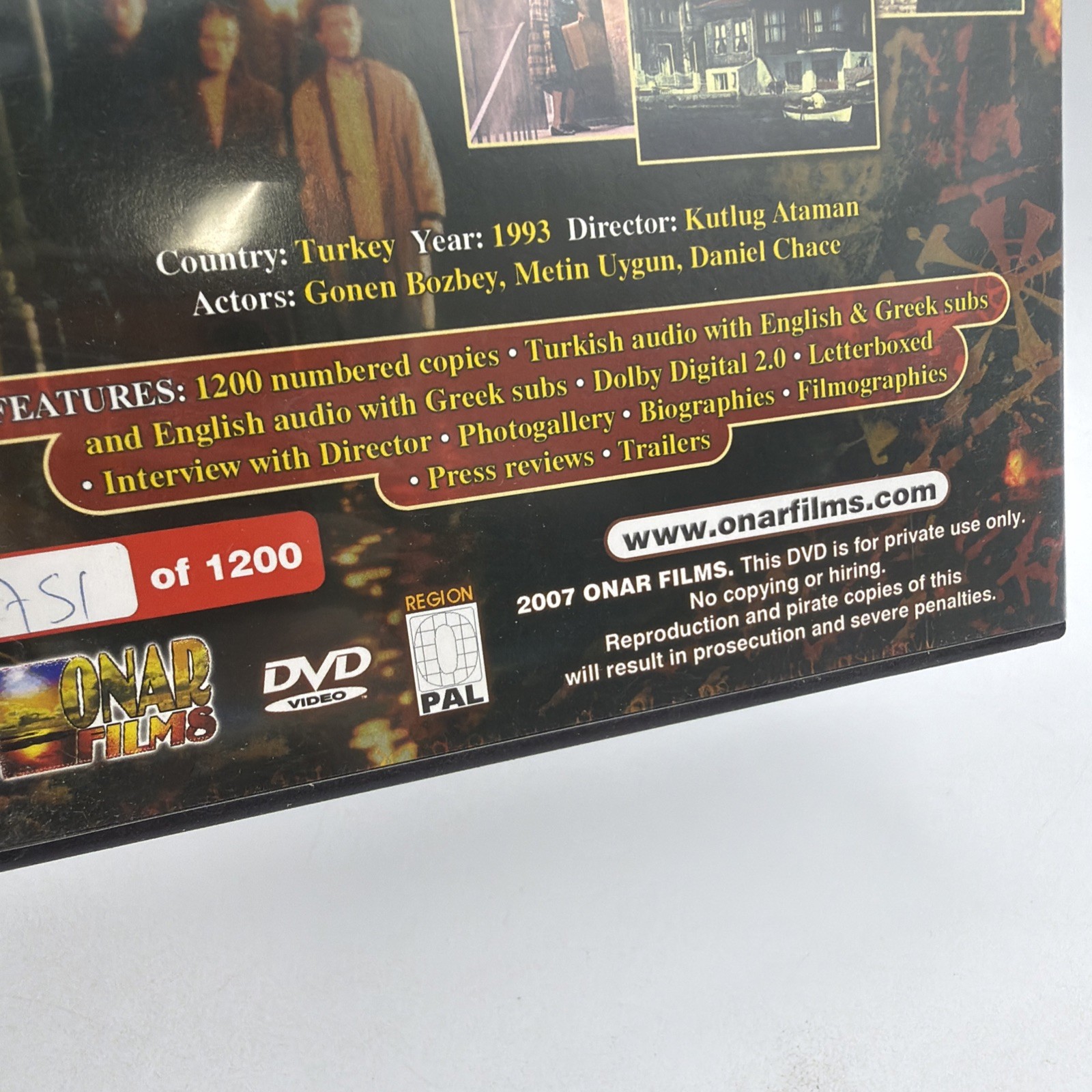 Karanlik Sular (The Serpent’s Tale) DVD ALL Region PAL #751/1200 Turkish Horror