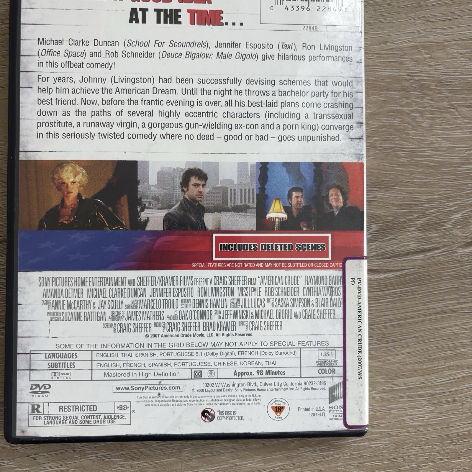 American Crude DVD 2007 Deleted Scenes Micheal Clarke Duncan Rob Schneider
