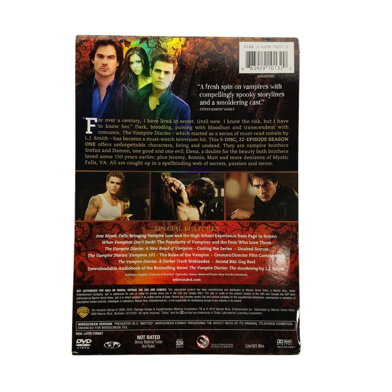 The Vampire Diaries Complete First Season DVD TV Series 5 Disc Widescreen