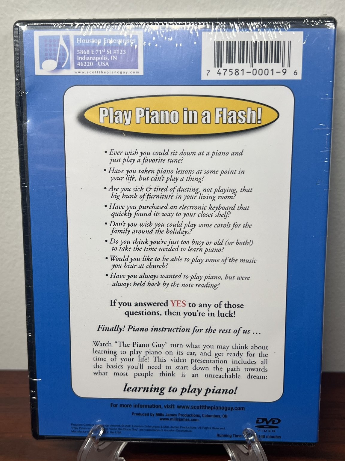 Play Piano in a Flash! DVD 2003 Scott Houston The Piano Guy 140 Min – New Vtg !