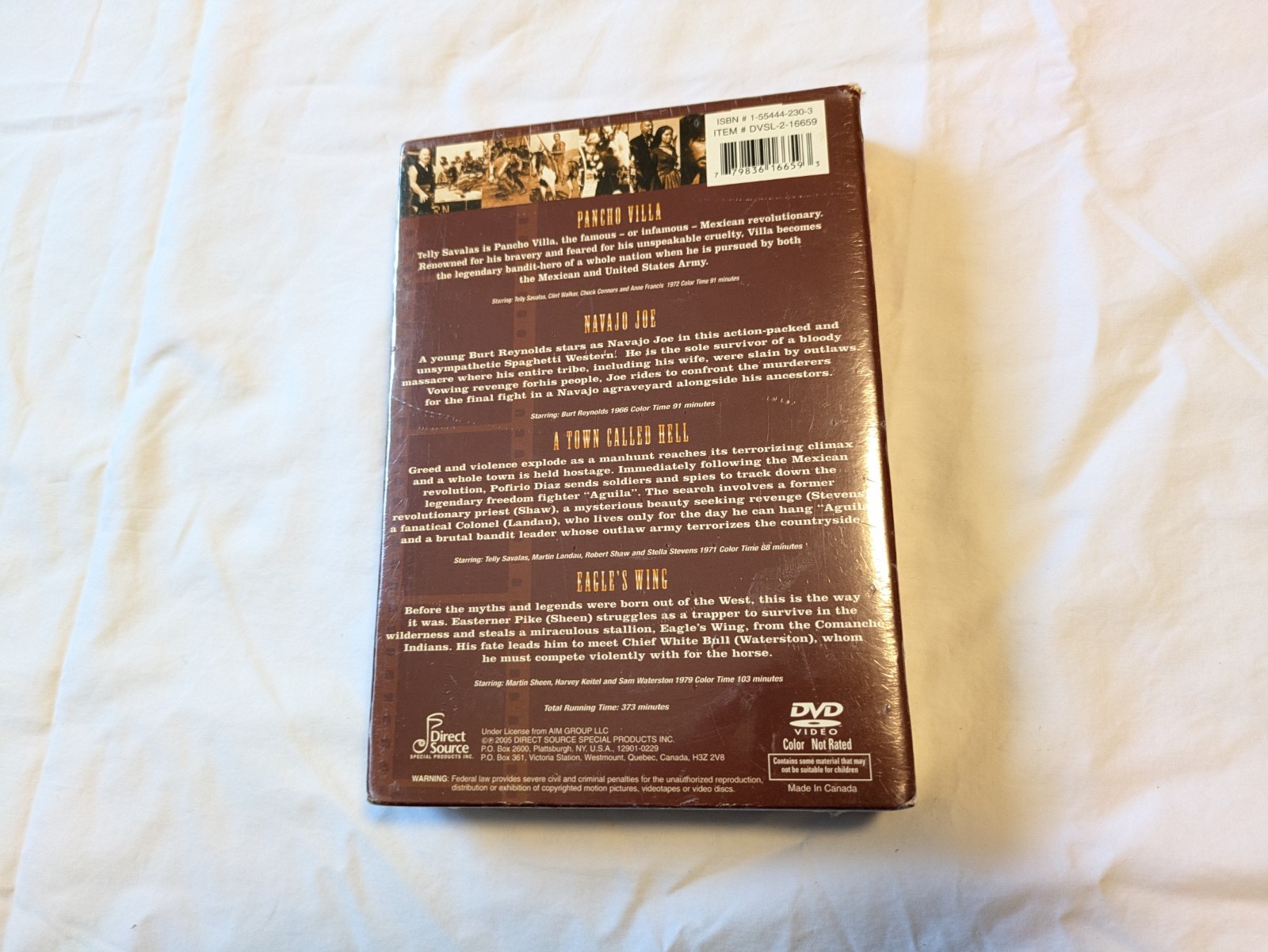 WILD WEST BOX 4 Movies DVD Clint Walker Burt Reynolds, Martin Sheen NEW Sealed