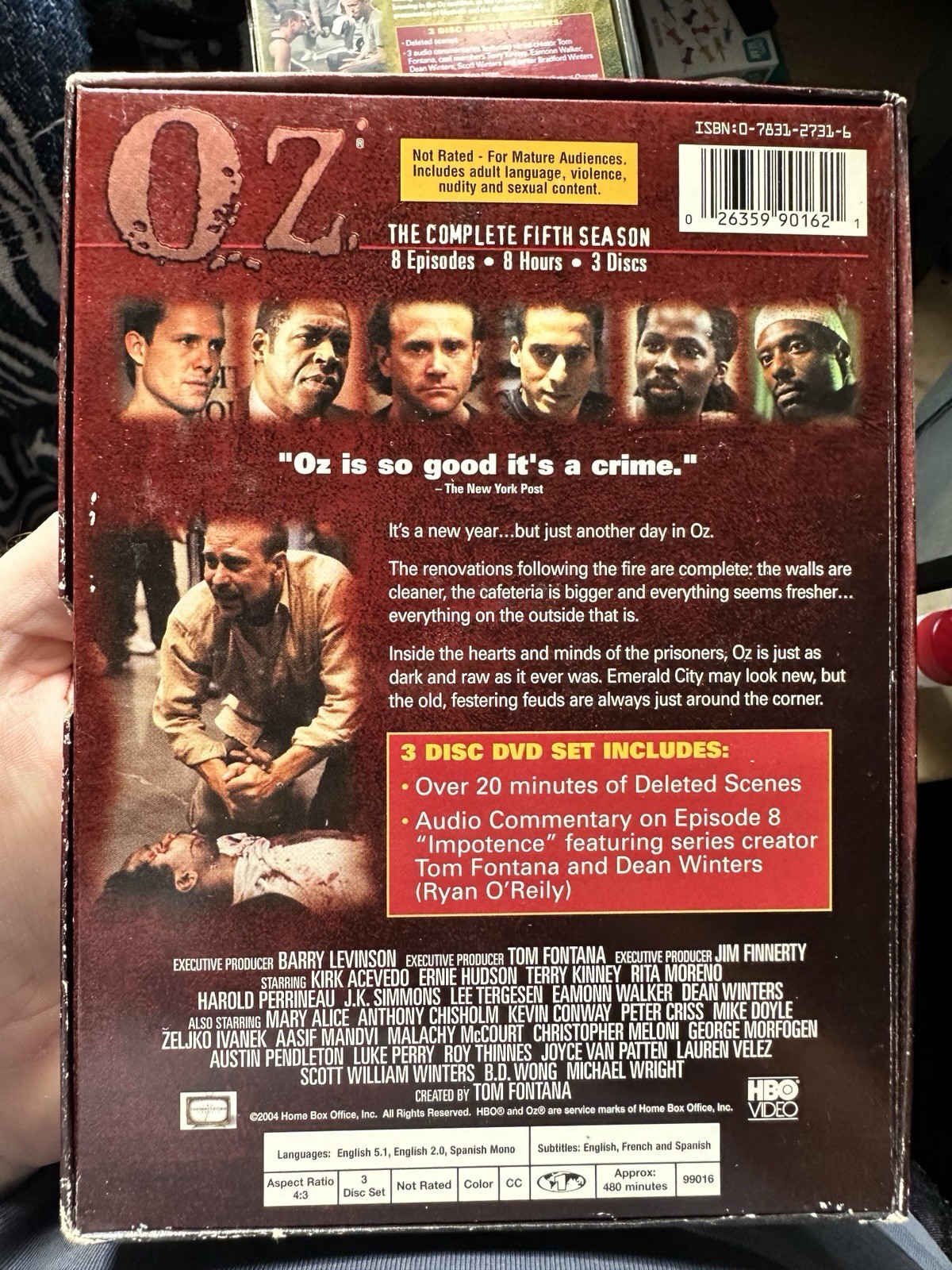 Oz HBO Complete Series Seasons 1-6 DVD Box Set Deleted Scenes, Commentary