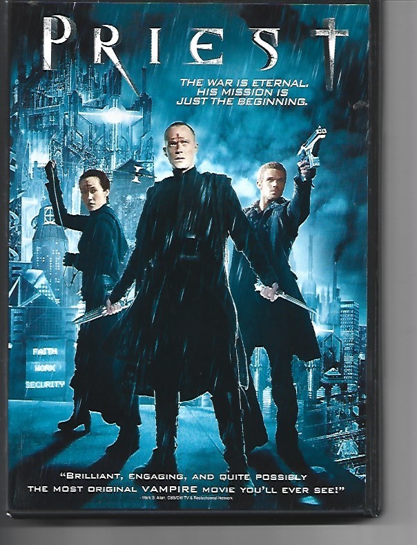 PRIEST DVD PAUL BETTANY VAMPIRES MAGGIE Q COMPLETE=DISC + CASE + ARTWORK