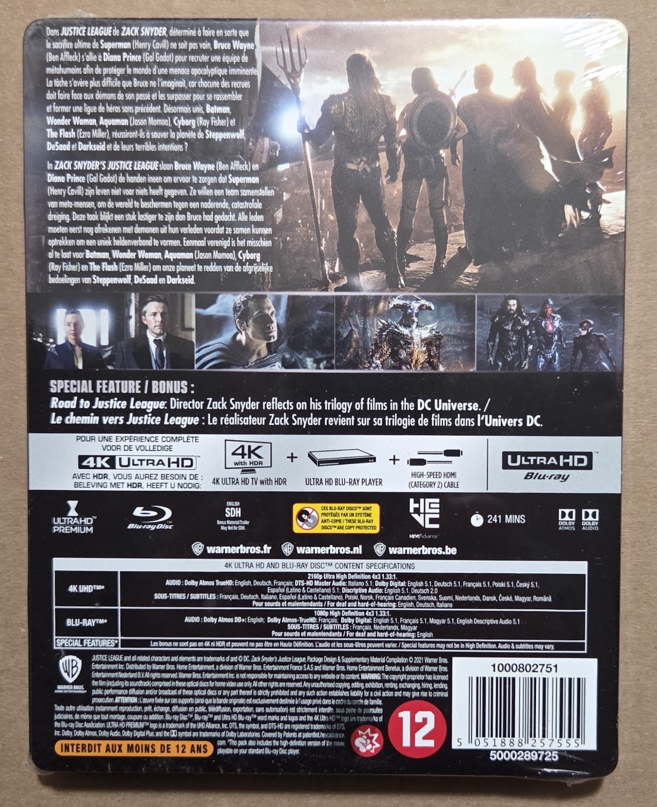 New Sealed Best Buy Zack Snyder’s Justice League 4K Blu-Ray Steelbook Canada