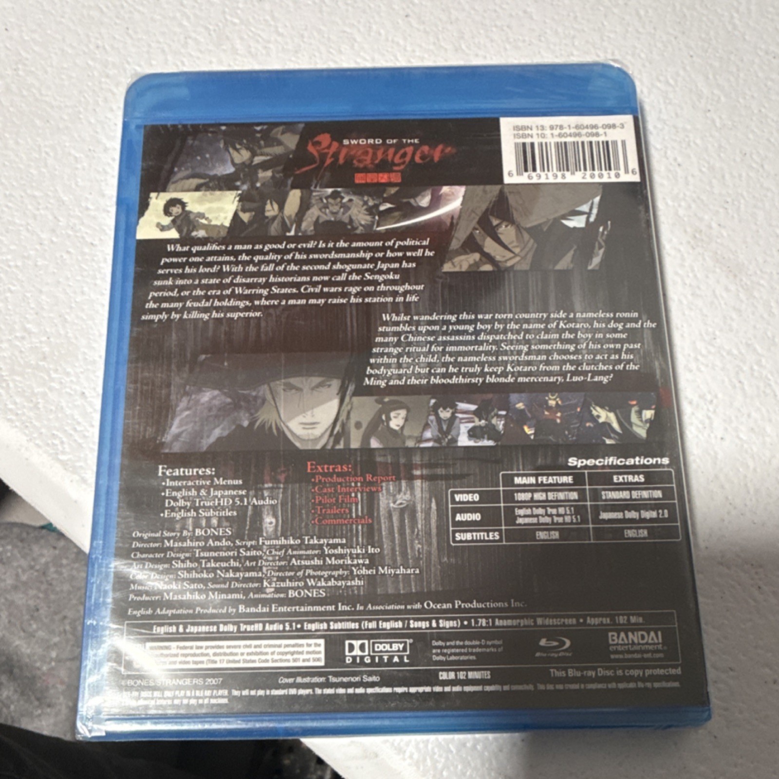 Bandai Sword of the Stranger Blu-ray Anime Widescreen 1.78:1 Subs NR