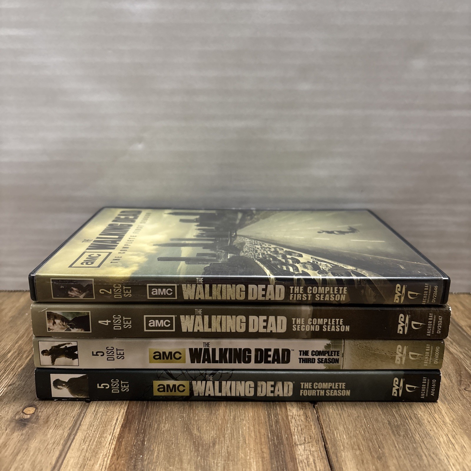 AMC The Walking Dead Seasons 1 2 3 & 4 Complete Dvd Sets Slip Covers Minor Wear