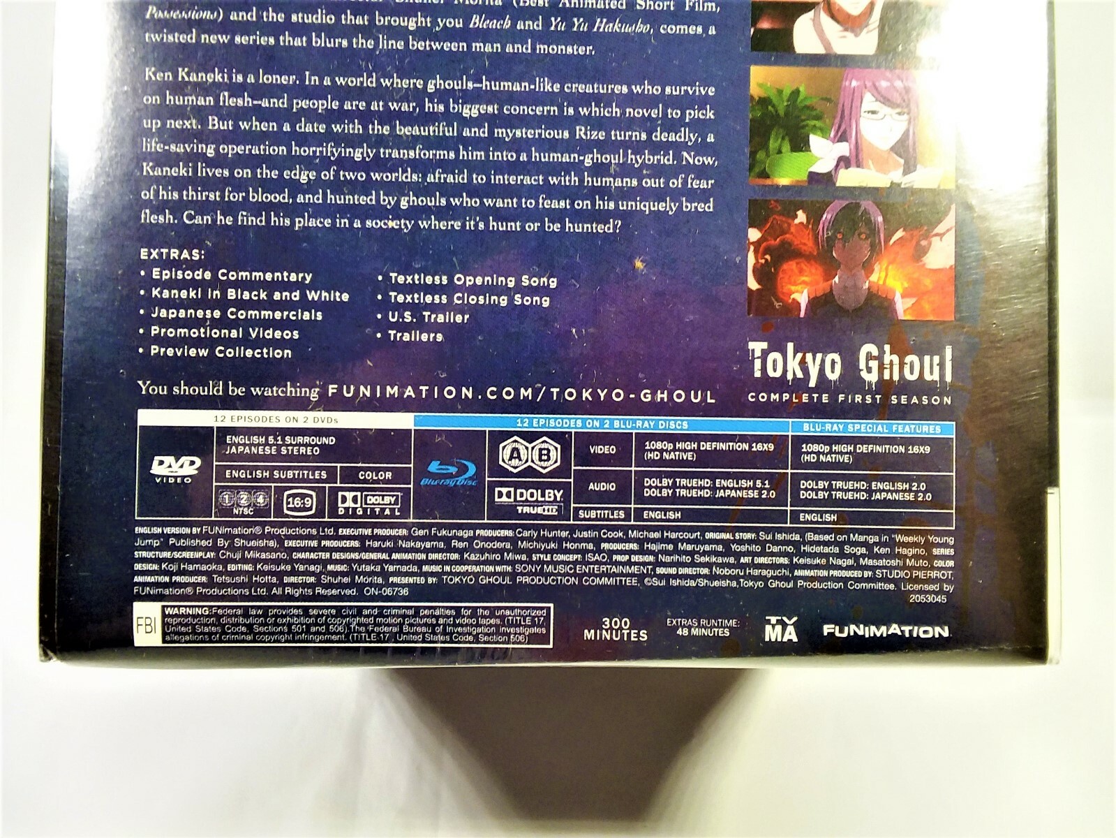Tokyo Ghoul Season 1 Collector’s Edition (Blu-ray/DVD, 2016, 2-Disc Set)