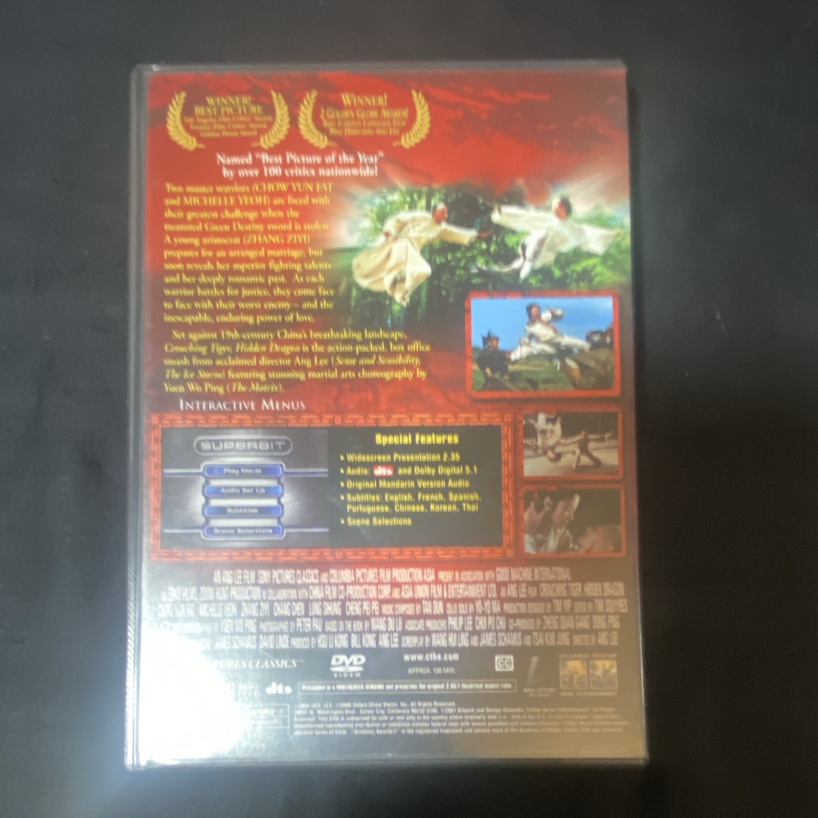 Crouching Tiger Hidden Dragon Superbit DVD Chow Yun-Fat Ang Lee PG-13 (2000)