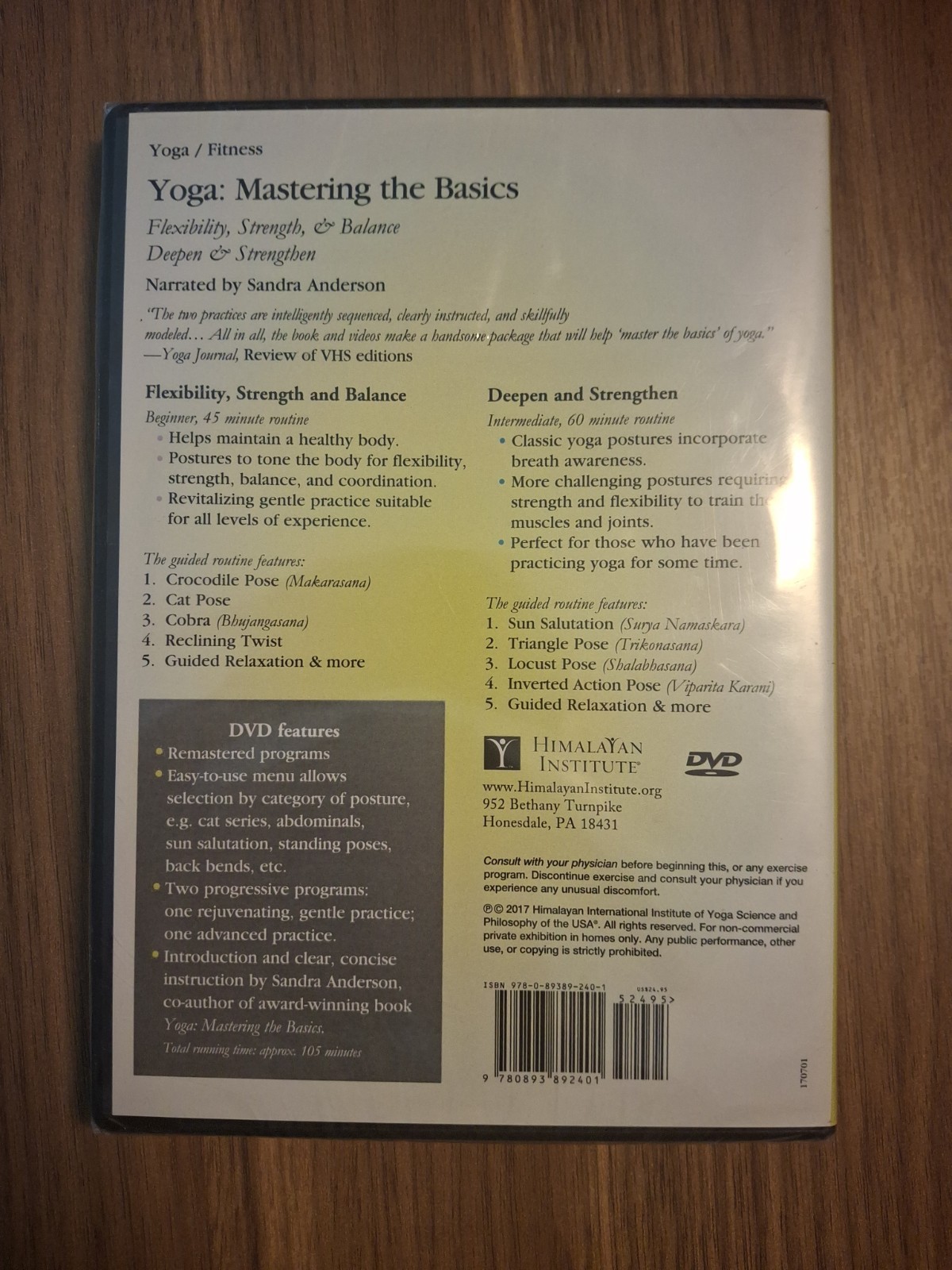 Yoga Mastering the Basics 2 Levels Beginner & Intermediate By Sandra Anderson
