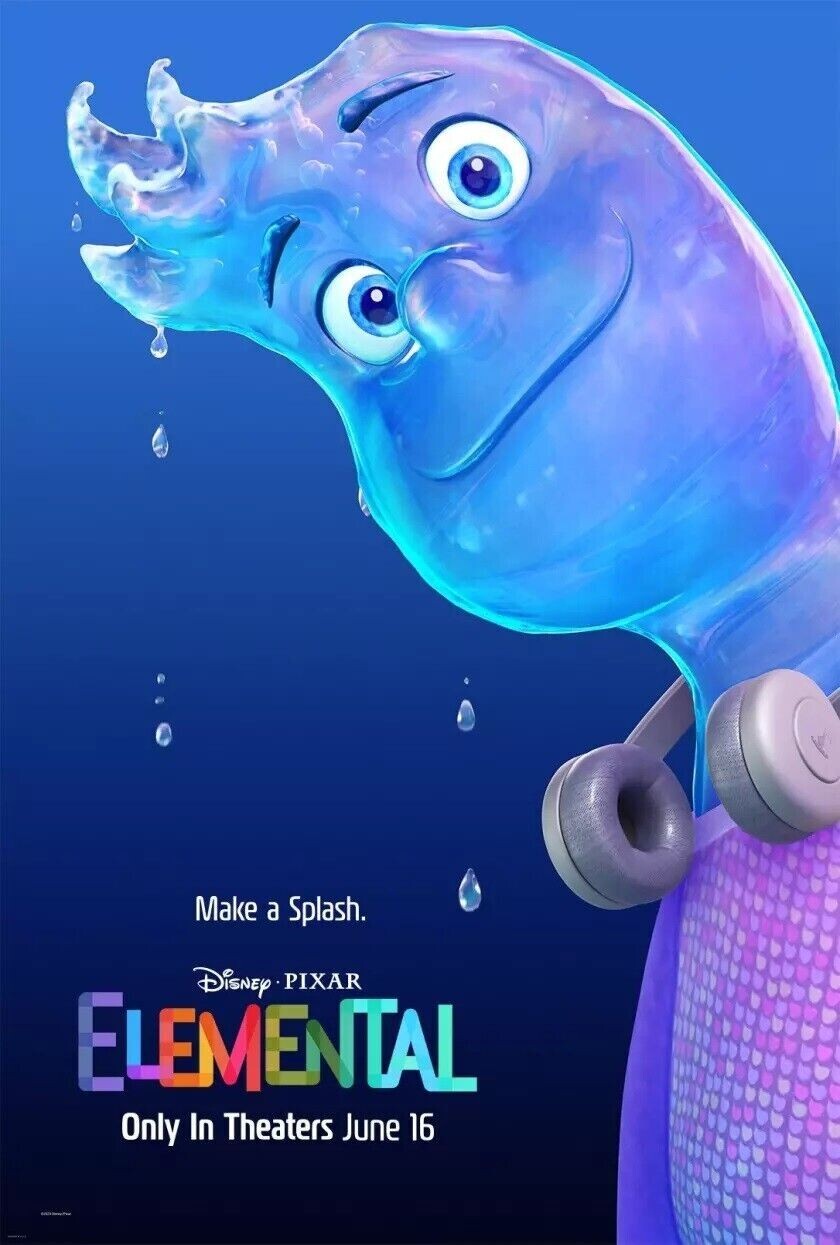 Disney Pixar Elemental DVD 2023 w/Set of 4 Double Sided 27×40 Character Posters