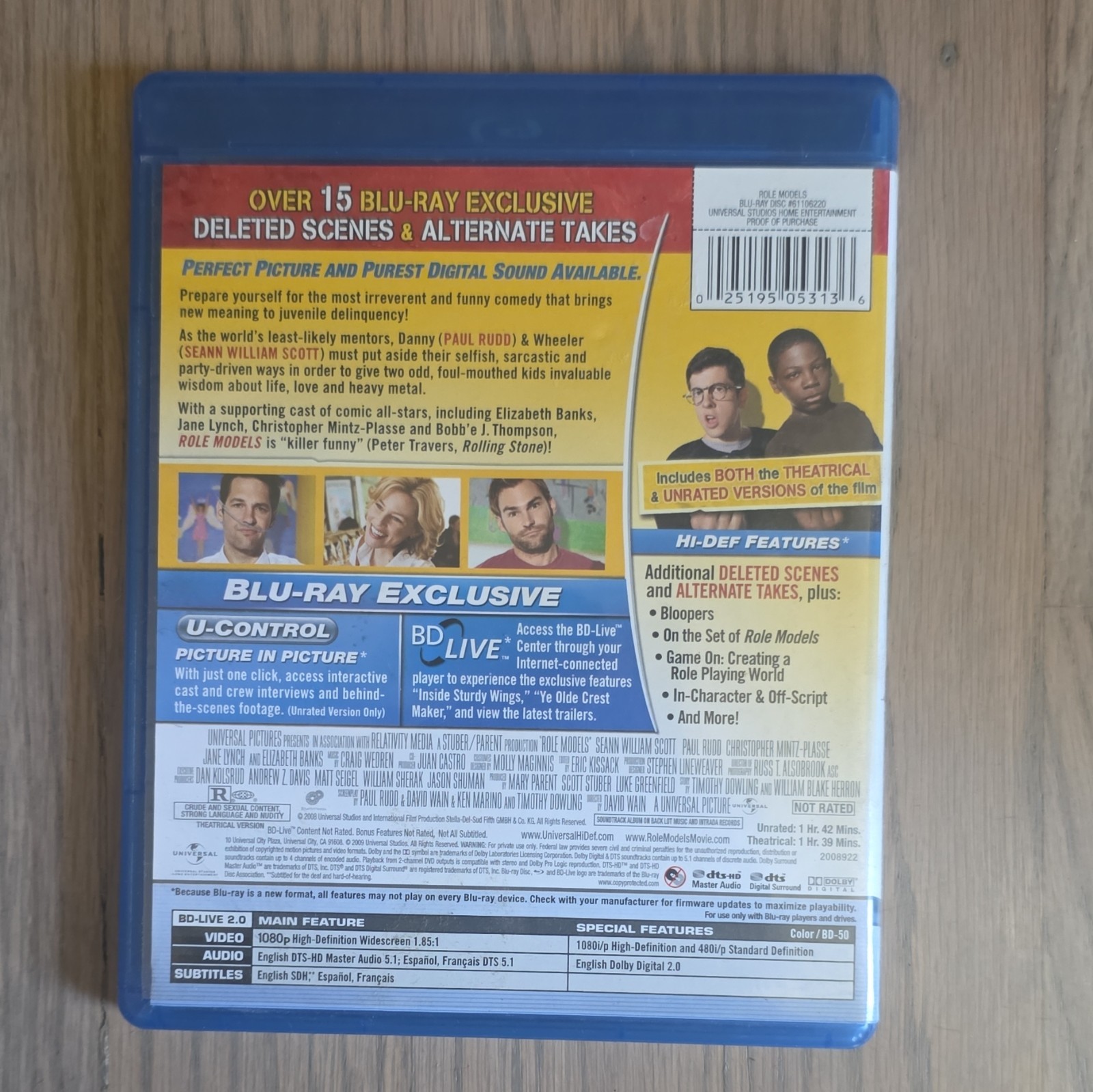 Universal Role Models (2008) Unrated Blu-ray R Rudd/Scott Eng/Sp/Fre 1.85