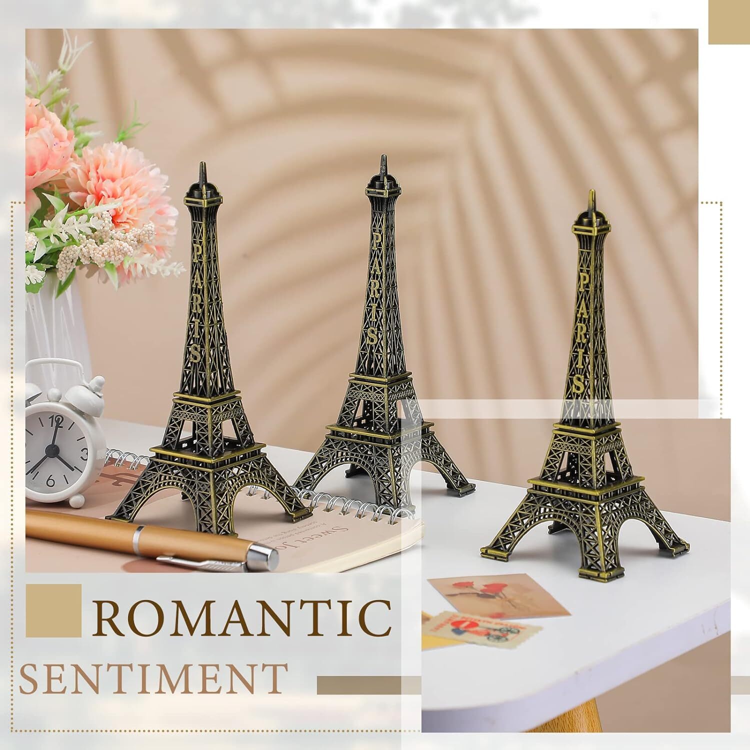 Shimeyao 3 Pcs Eiffel Tower Cake Topper Paris Centerpiece Mini…