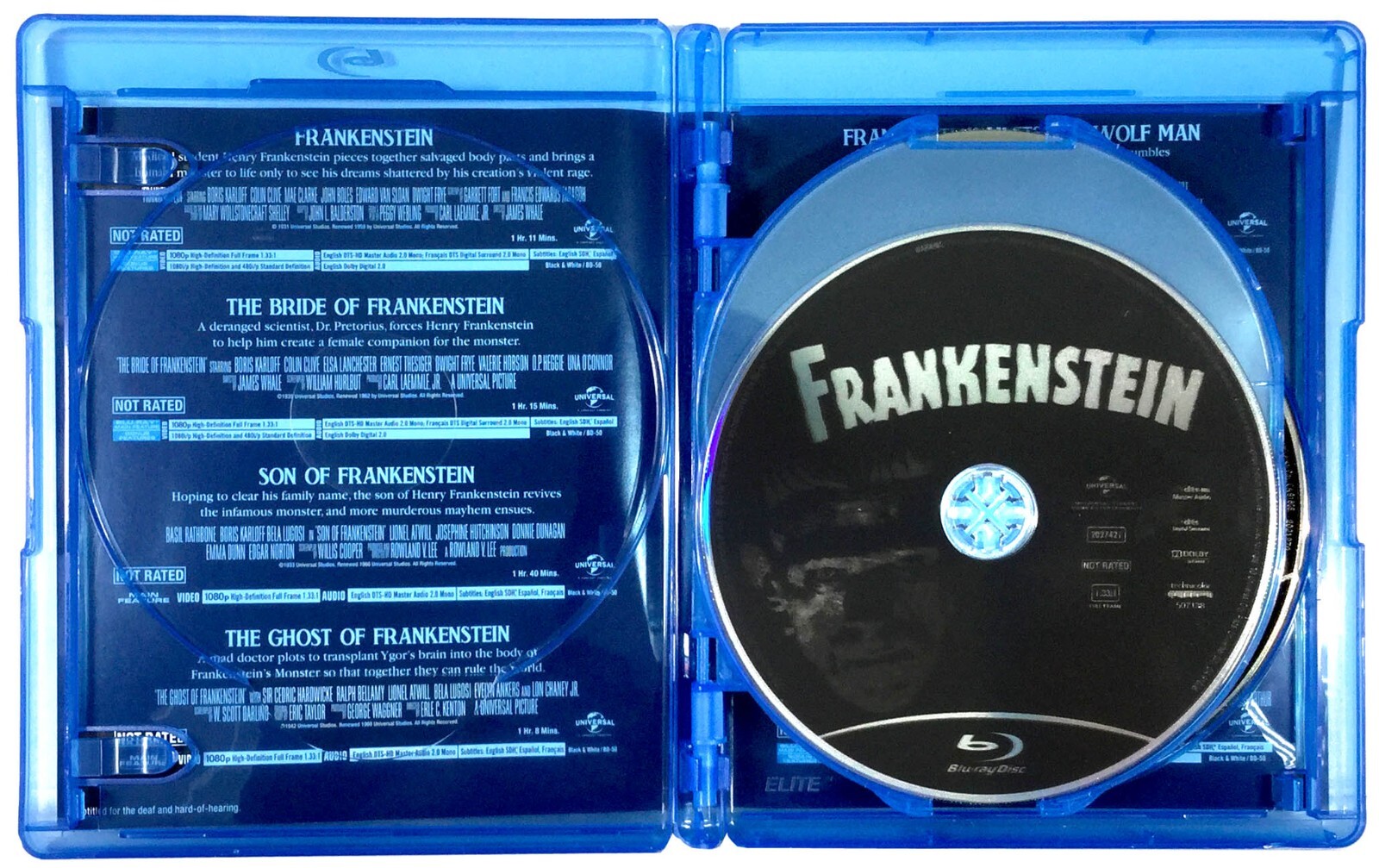Frankenstein: Complete 8-Film Legacy Coll (5-Disc Blu-ray, 1931-1948) Like New !