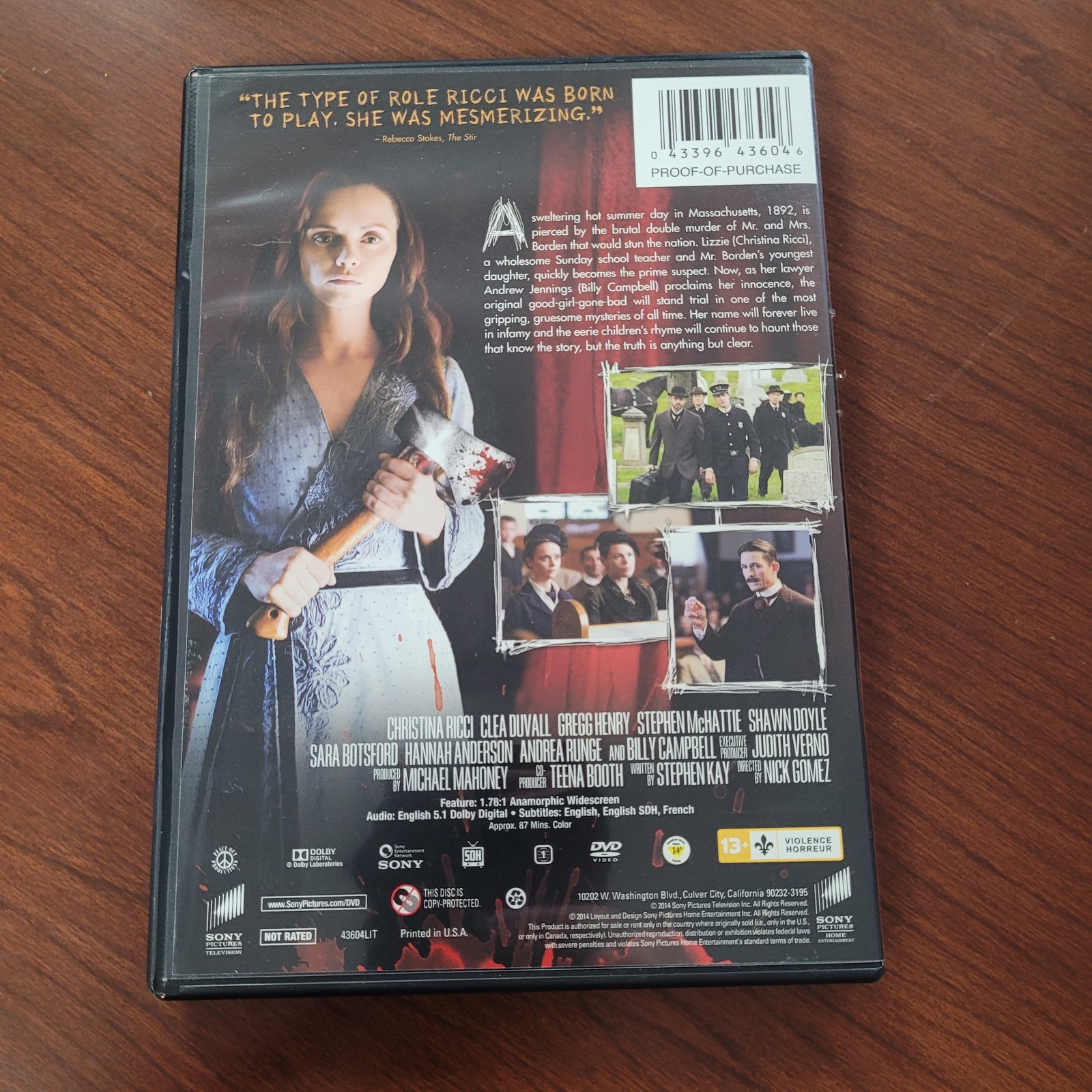 Lizzie Borden Took An Ax DVD Christina Ricci TV-14 V Widescreen Horror Crime