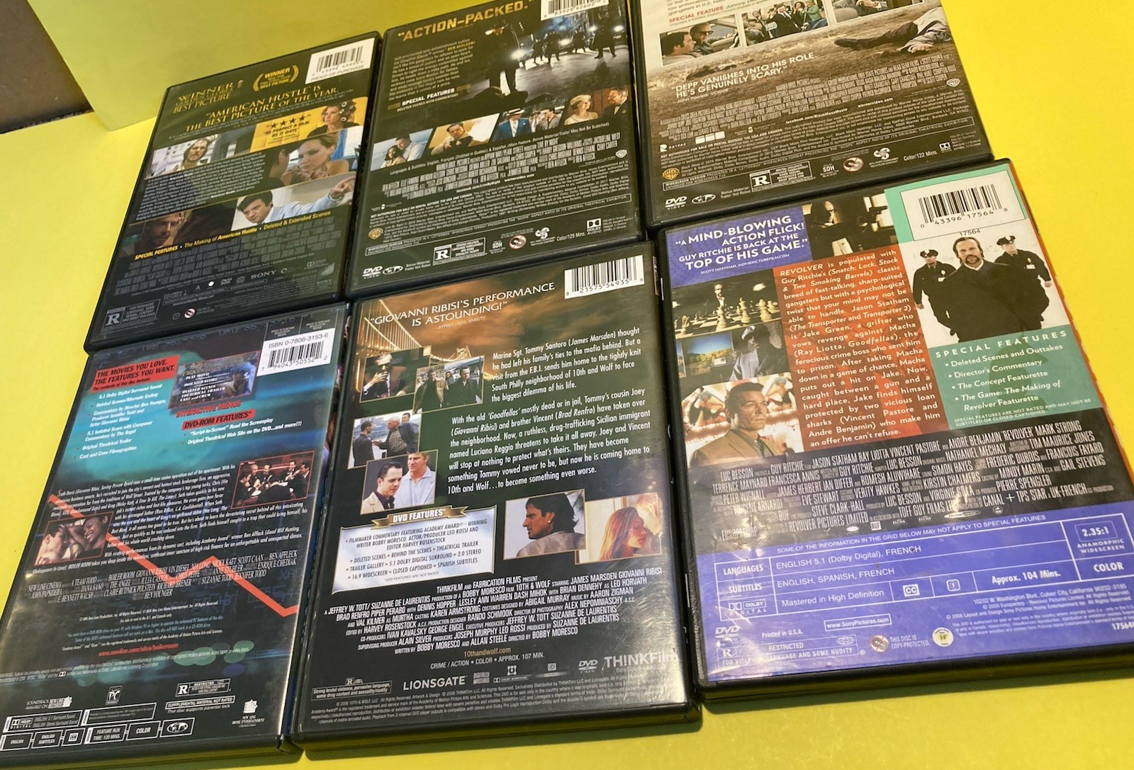 6 GANGSTER CRIME MOVIES (DVD Lot) Drama Thriller Revolver Live By Night Mafia