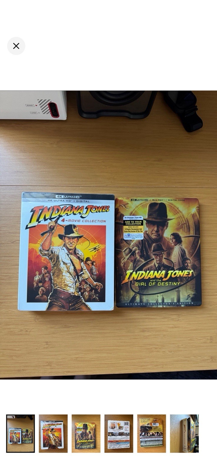 NEW – Indiana Jones 4-Movie Collection + Dial of Destiny 4K – 5 Movie Lot