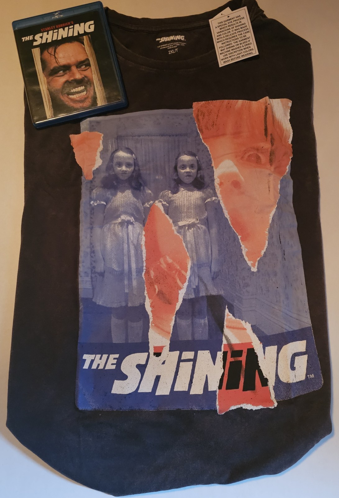 The Shining Blu-Ray DVD & T-Shirt NWT Grady Twins Horror Overlook Hotel 2XL Tall