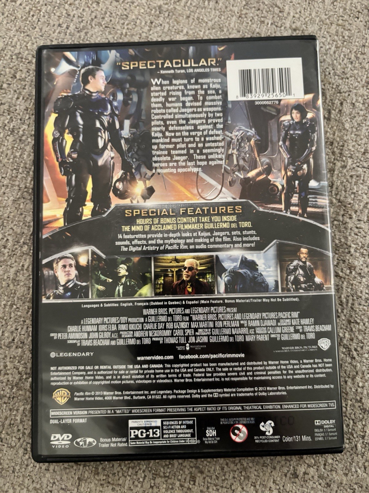 Pacific Rim 2-Disc Special Edition DVD Guillermo del Toro Sci-Fi Action Kaiju