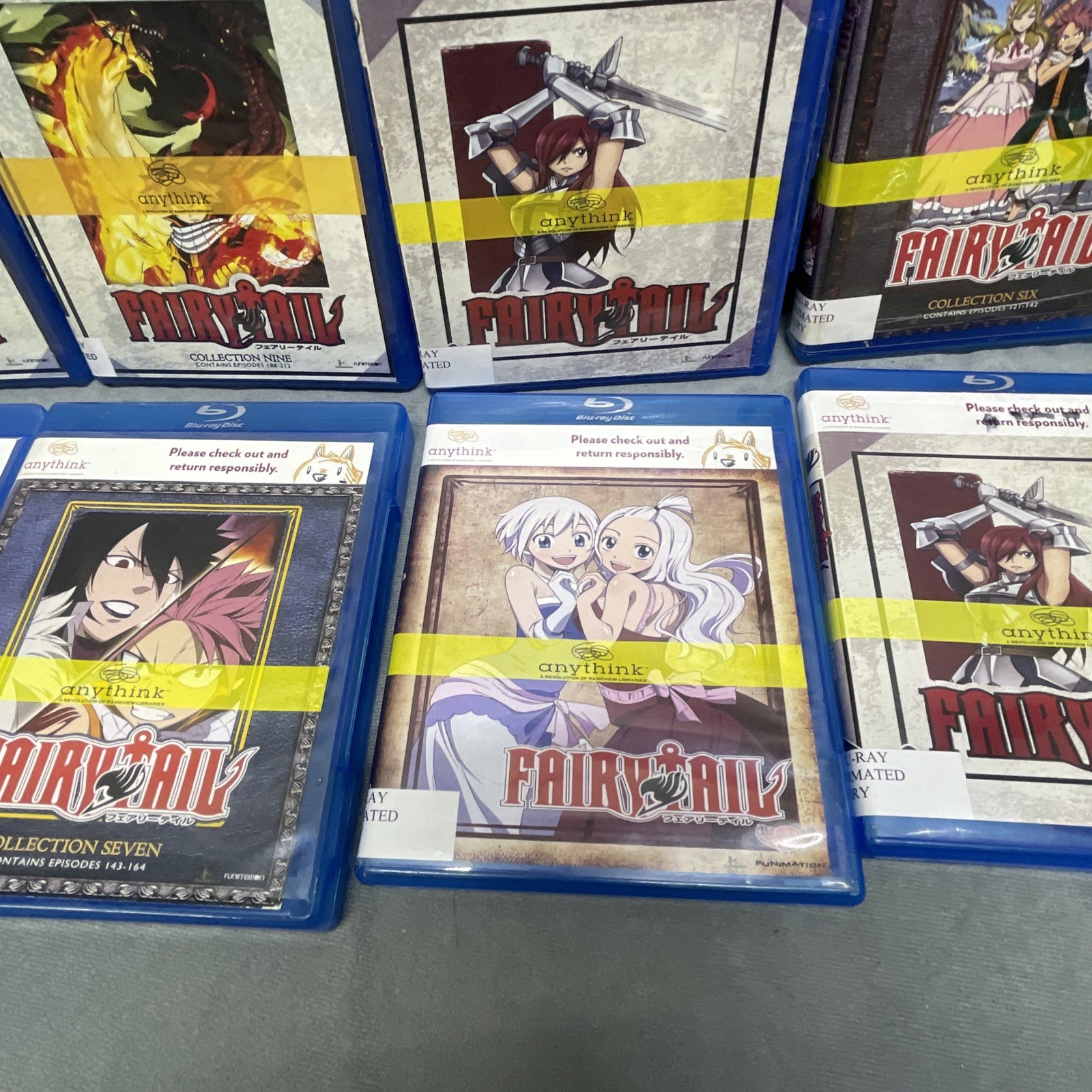Fairy Tail Anime Blu-ray lot Ex Library Large Bundle Many Episodes 24 Disc