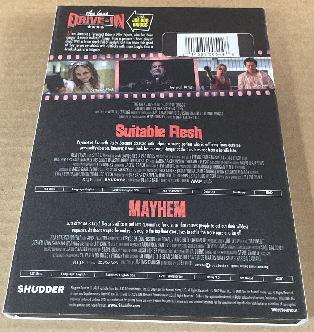 The Last Drive-In with Joe Bob Briggs: Mayhem / Suitable Flesh (DVD, 2025)