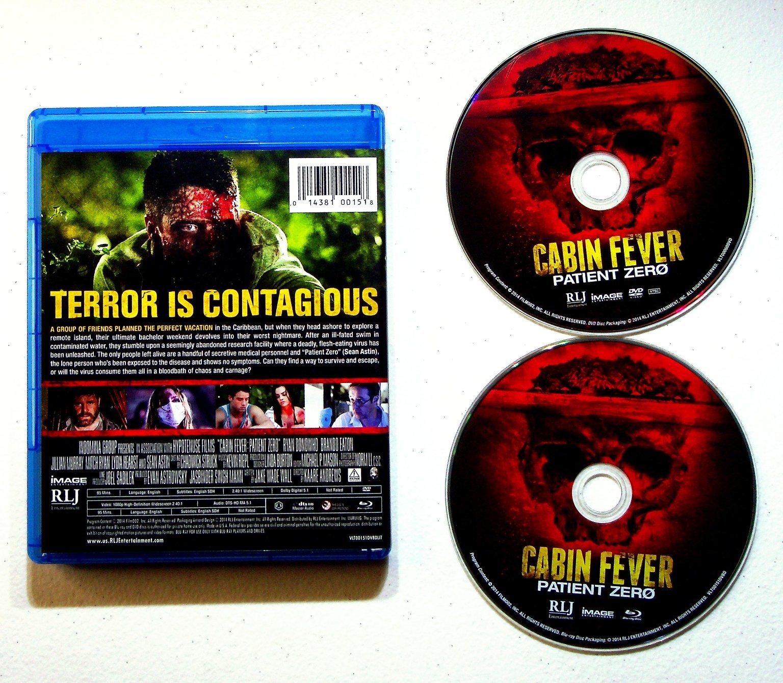 Cabin Fever Patient Zero Blu-ray DVD 2014 Sean Astin Kaare Andrews Horror Film
