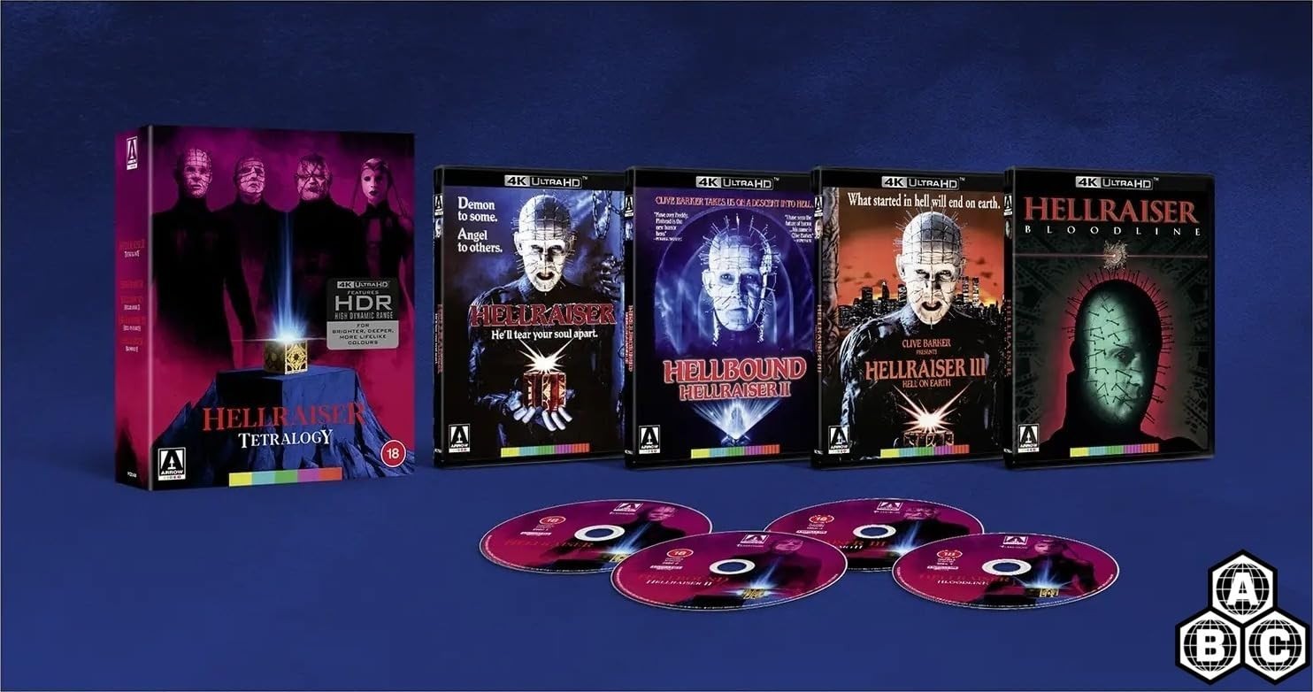 Hellraiser Tetralogy 4K Ultra HD Blu-ray [Region Free] 4 Movie Collection – NEW