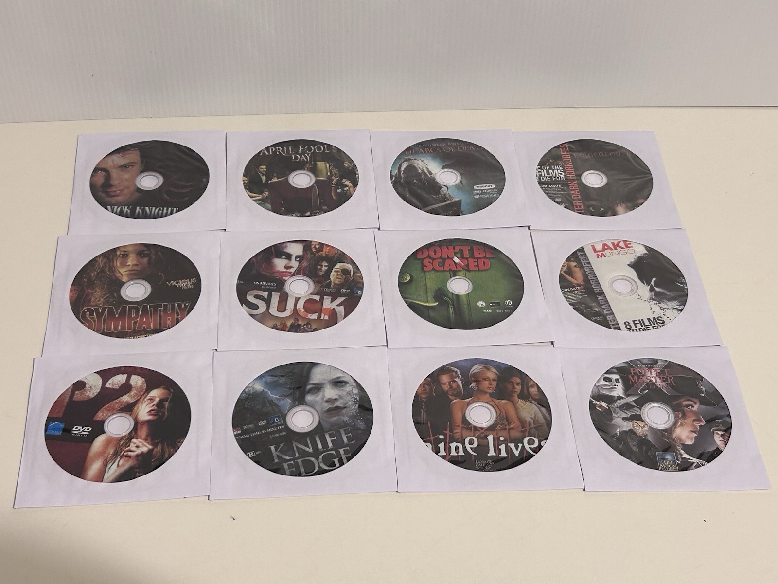 Bulk DVD Lot of 12 DISC ONLY Horror Scary Movies Mixed Lot Halloween