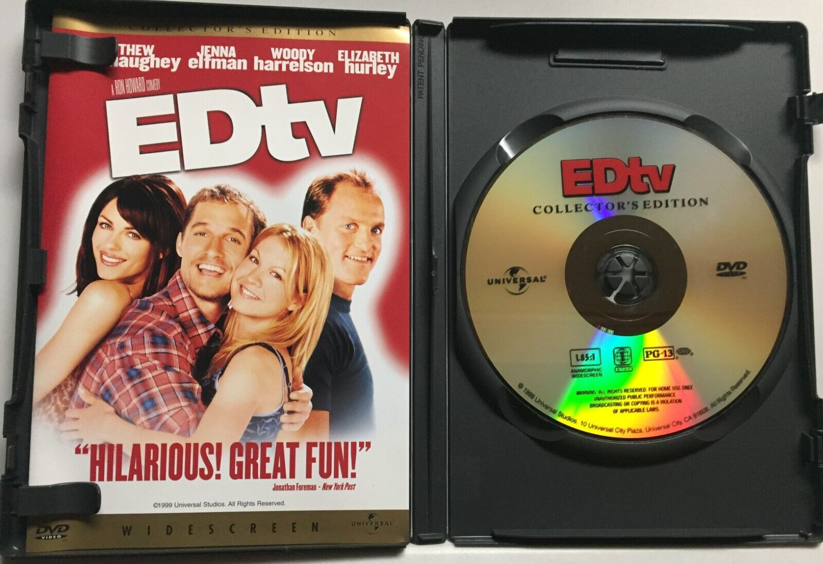 EDtv (DVD,1999,Collector’s Edition,Widescreen)Matthew McConaughey,Not a Scratch!