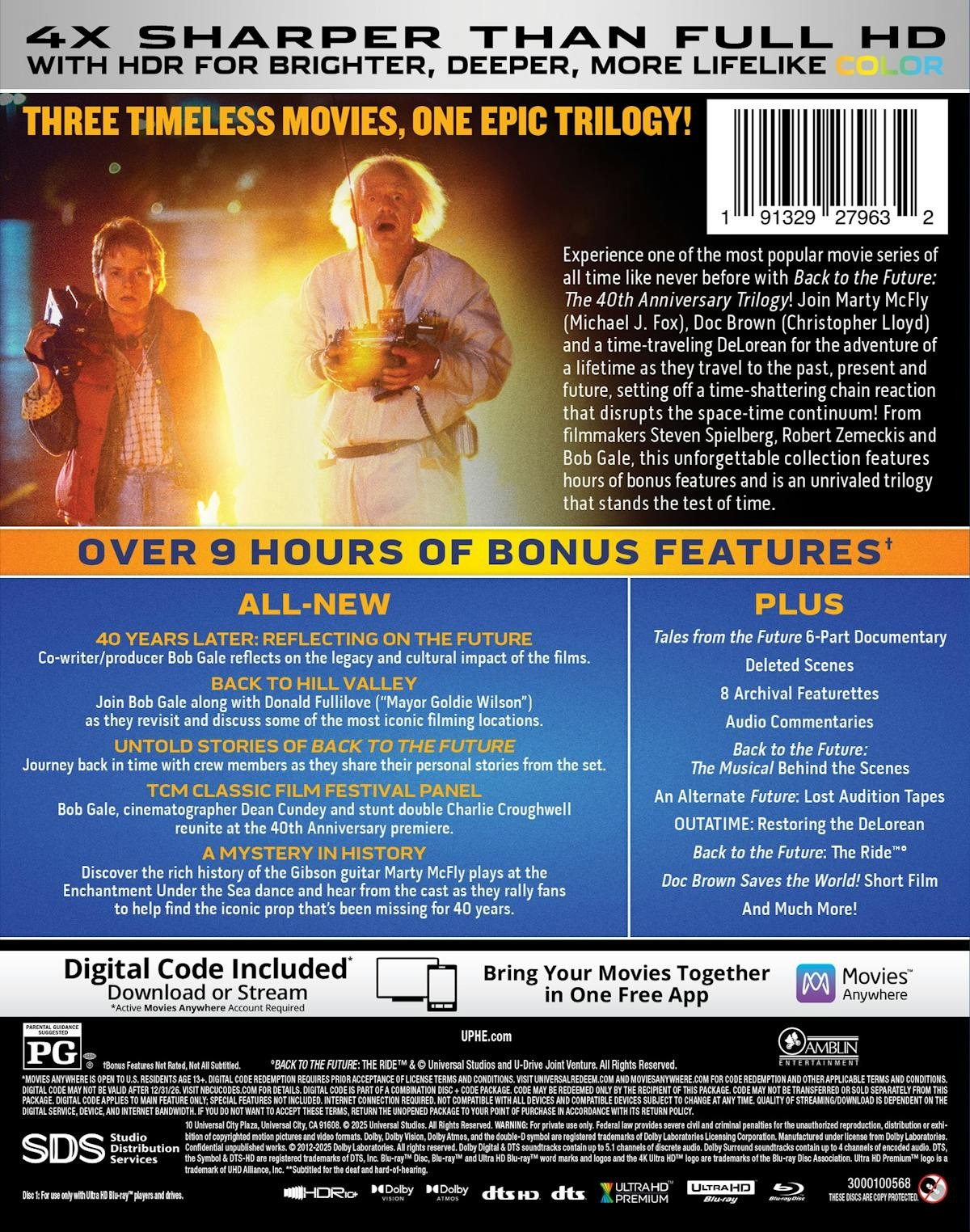 Back to the Future Trilogy – 40th Anniversary Edition 4K UHD Blu-ray NEW