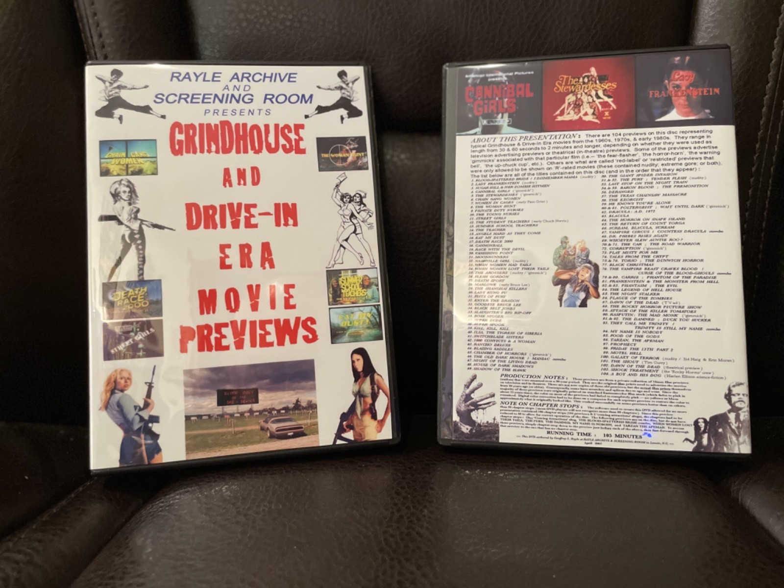 GRINDHOUSE AND DRIVE-IN ERA MOVIE PREVIEWS – DVD – 104 in all !