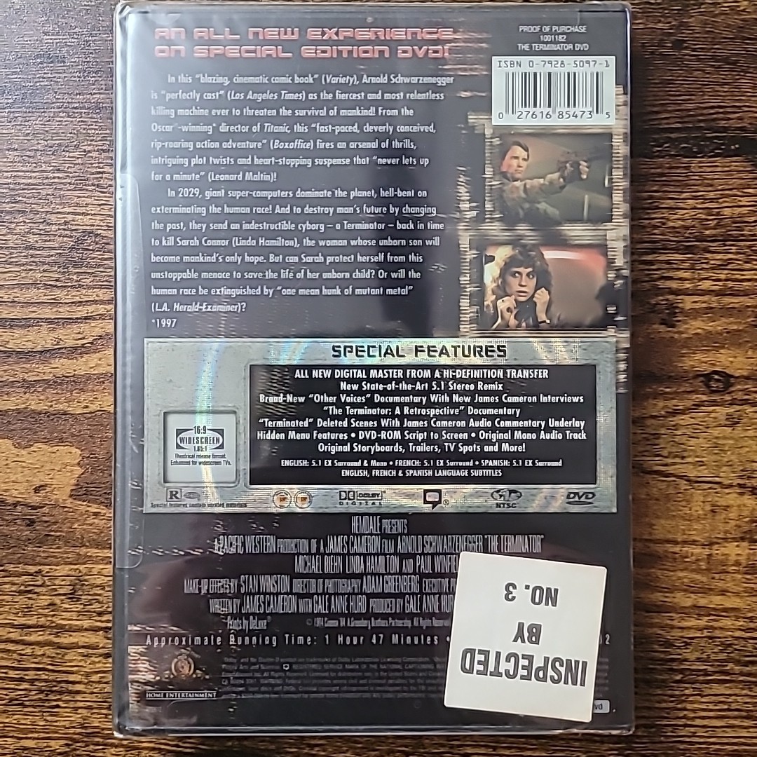 THE TERMINATOR 1984 DVD Rare Lenticular Case Special Edition NEW SEALED Extras
