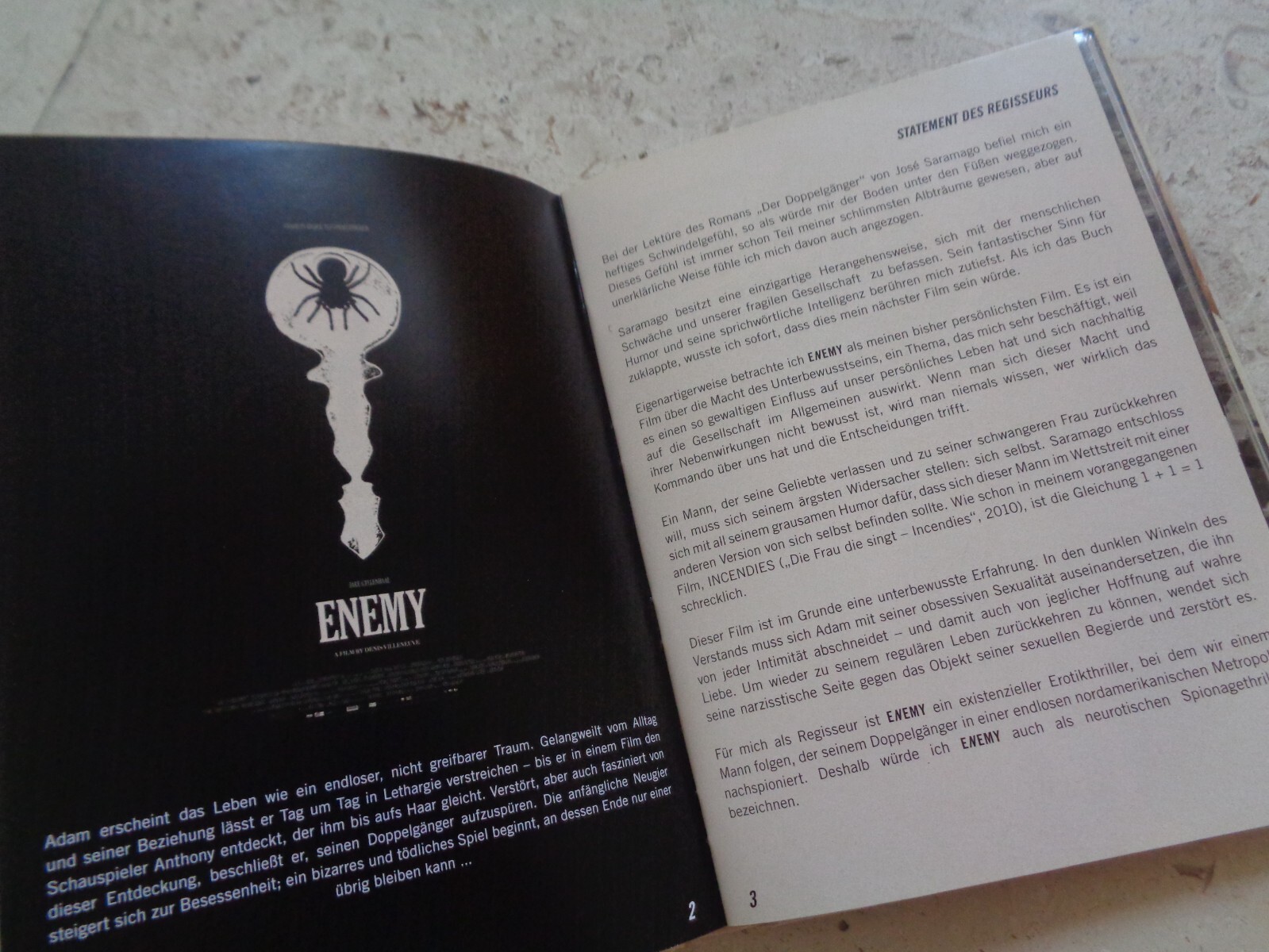 ENEMY & Polytechnique OOP Denis Villeneuve BluRay Digibook 3Disc Jake Gyllenhaal