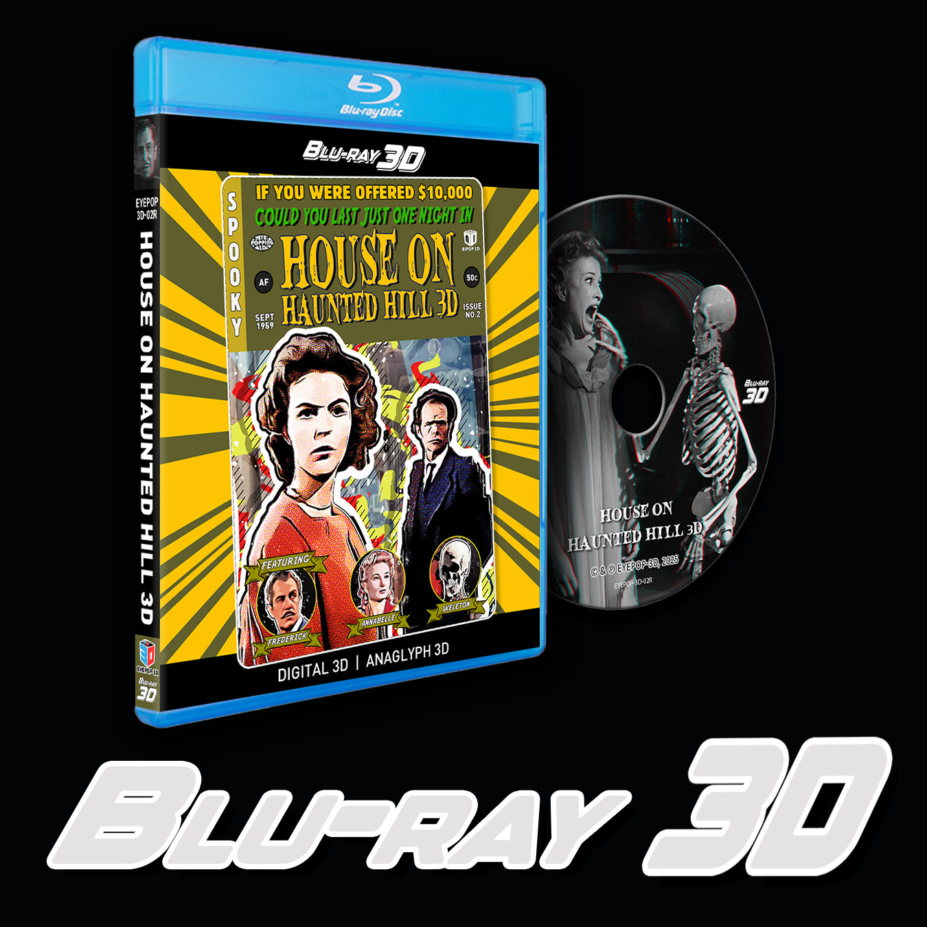 3D Blu-ray – House on Haunted Hill, Vincent Price 1959, Digital 3D + Anaglyph 3D