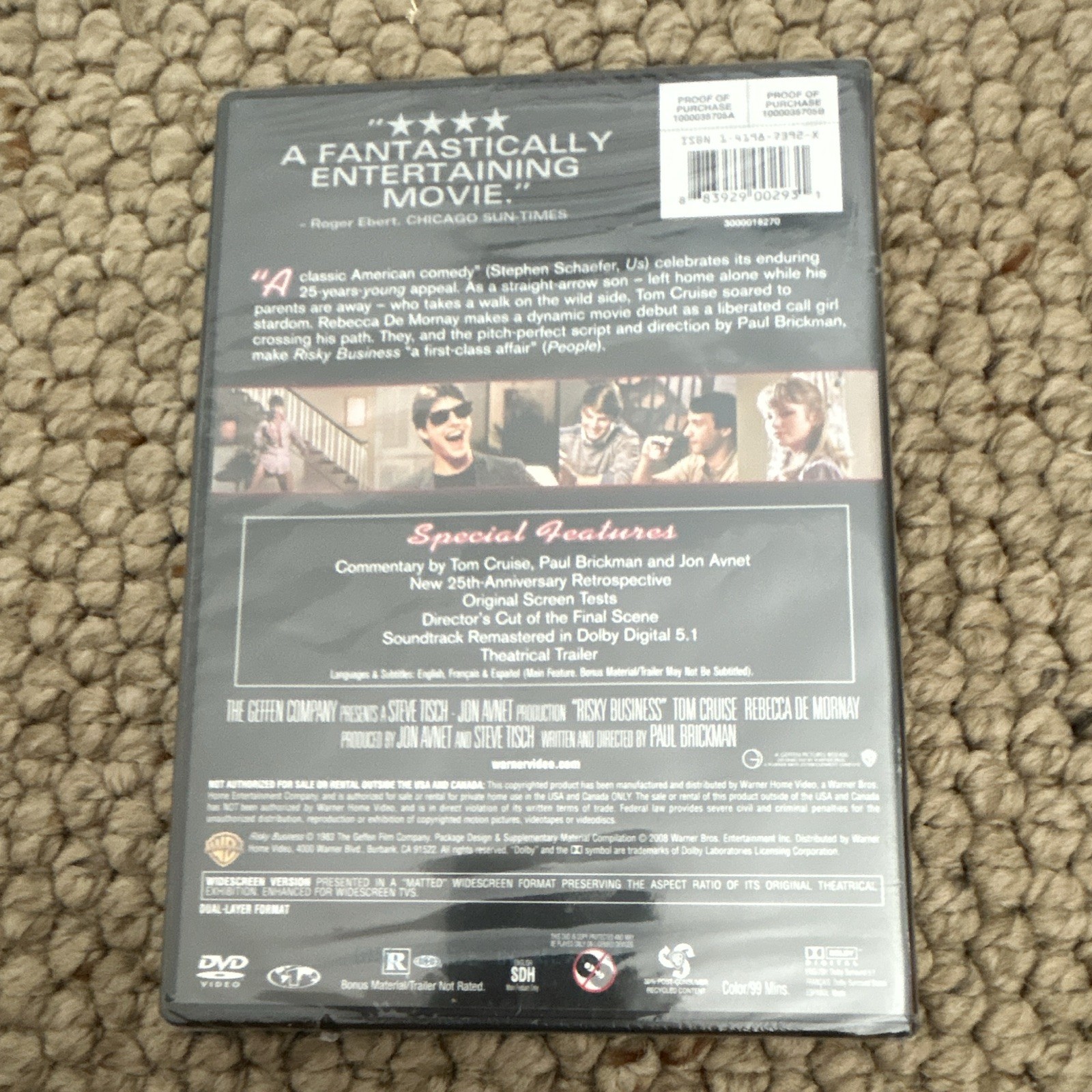 Risky Business DVD – Widescreen – Tom Cruise – Paul Brickman – R – (Sealed)
