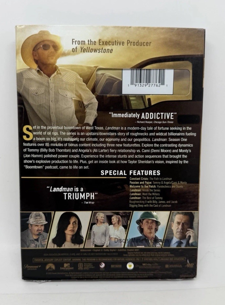 Landman Season One (DVD) Sealed With Slipcover Bonus Content Billy Bob Thornton