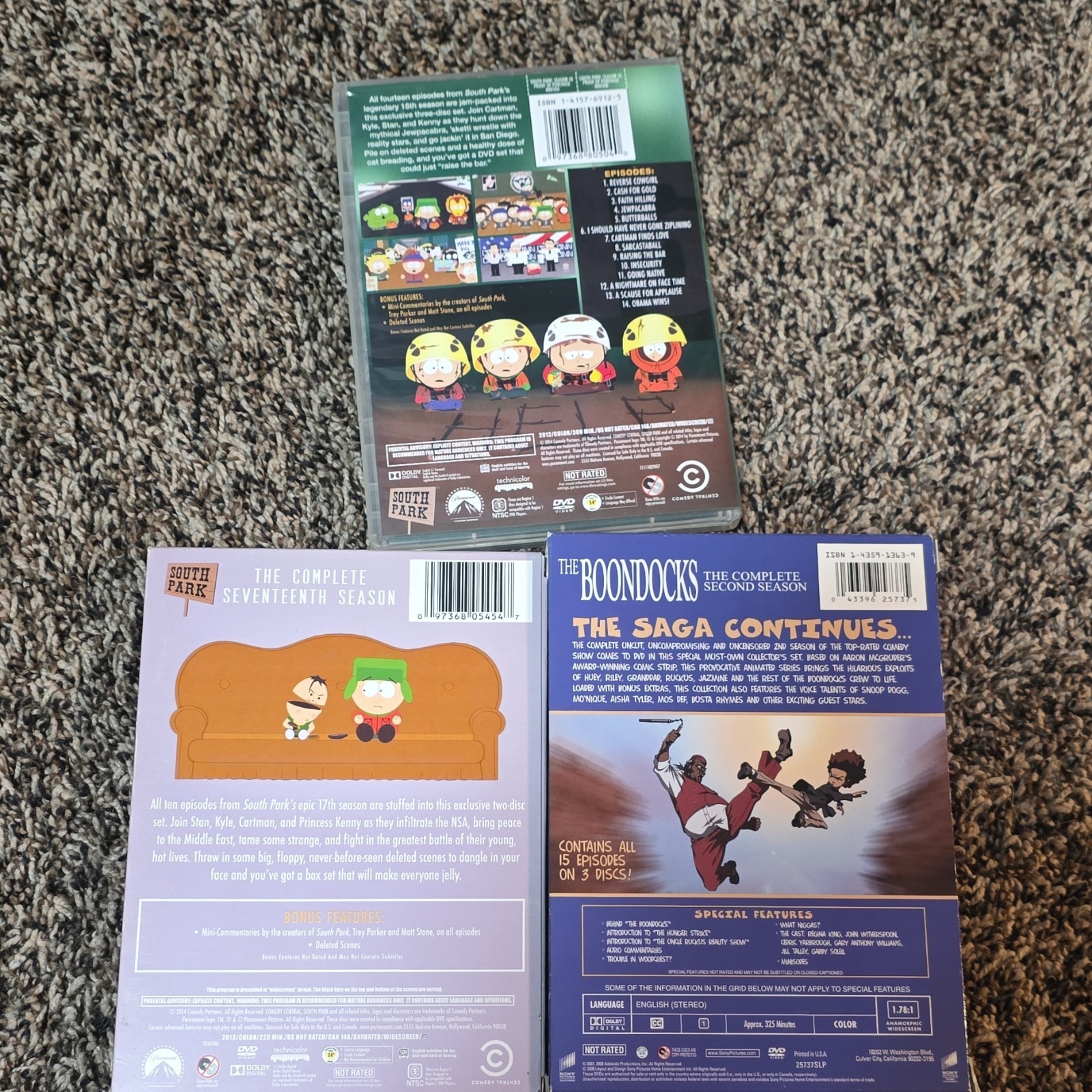 South Park Seasons 16-17 & The Boondocks Season 2 DVD Lot TV Animation NR