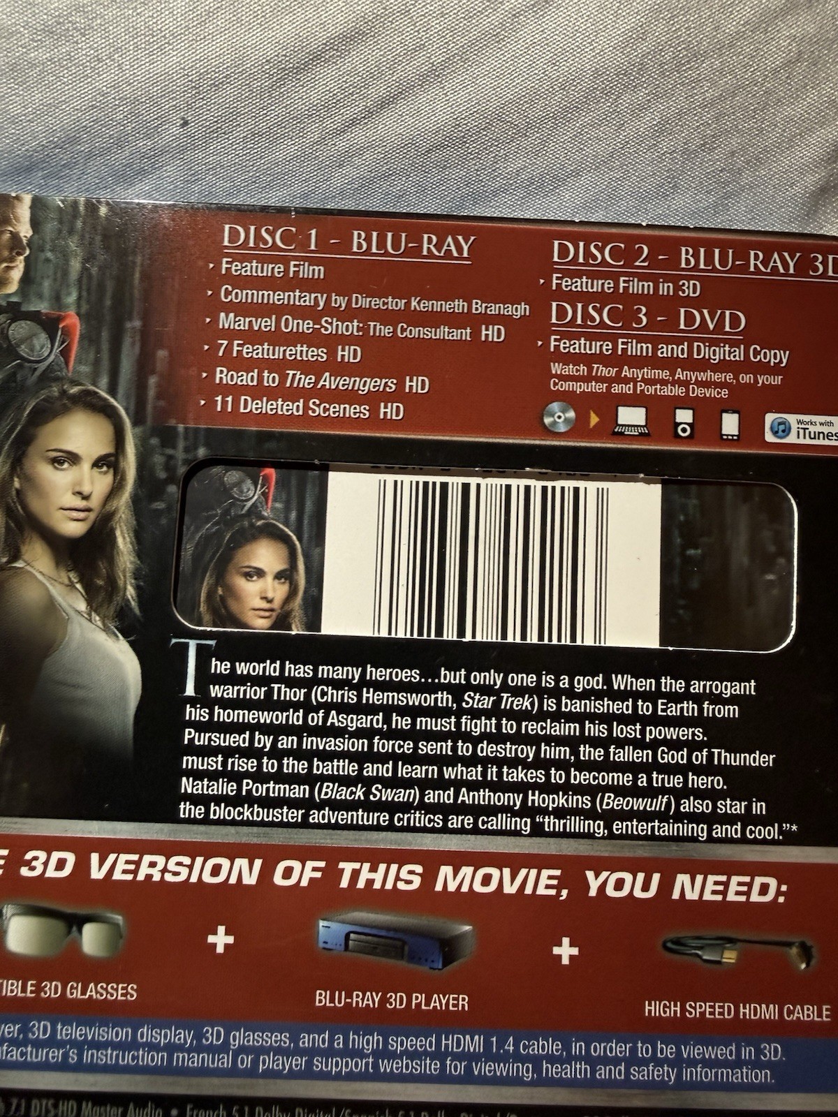 Marvel Thor Limited 3D Edition Blu-ray 3D Blu-ray DVD Digital Copy Features