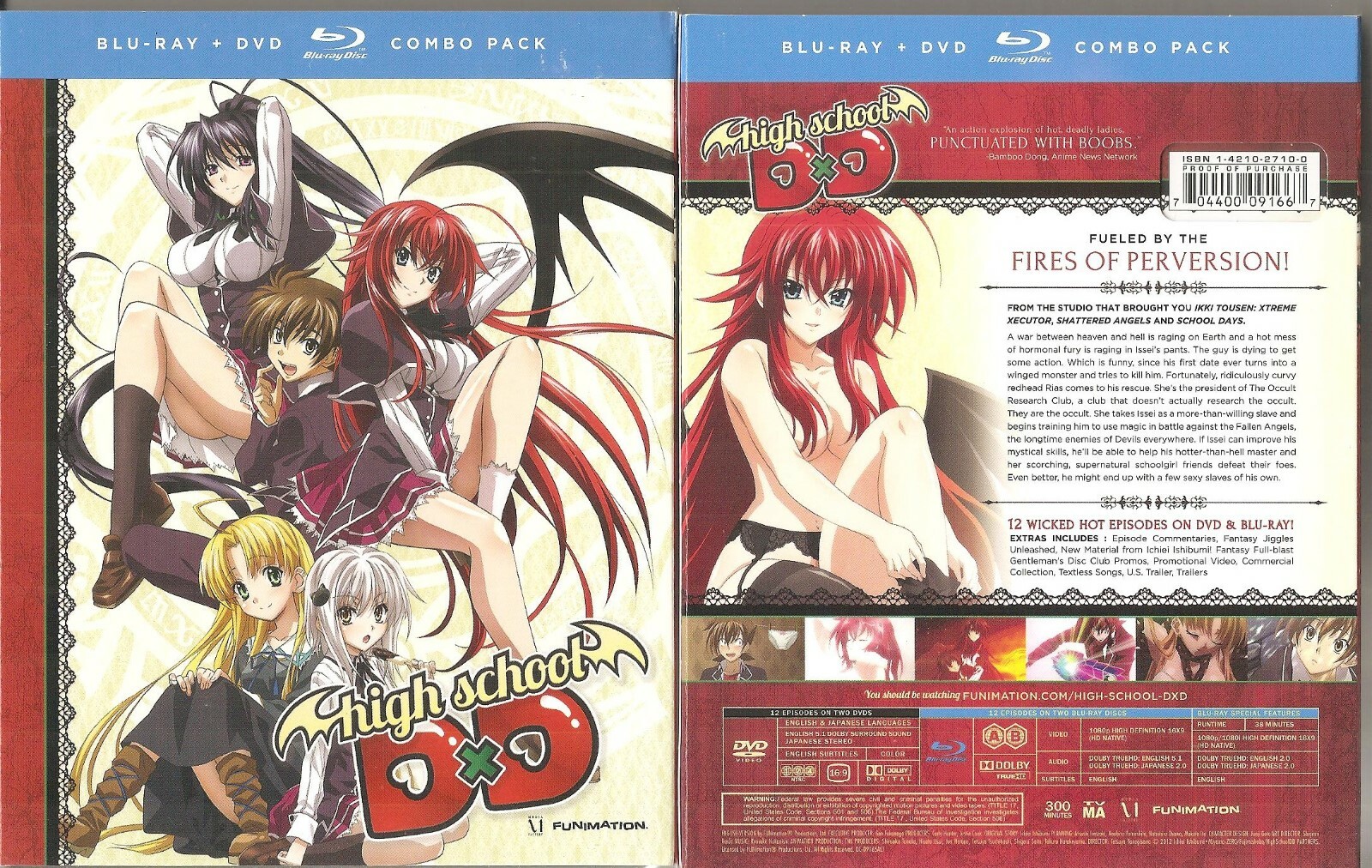 High School DxD: SEASON 1 (Blu-ray/DVD, 2013, 4Disc Set) BRAND NEW OUT OF PRINT