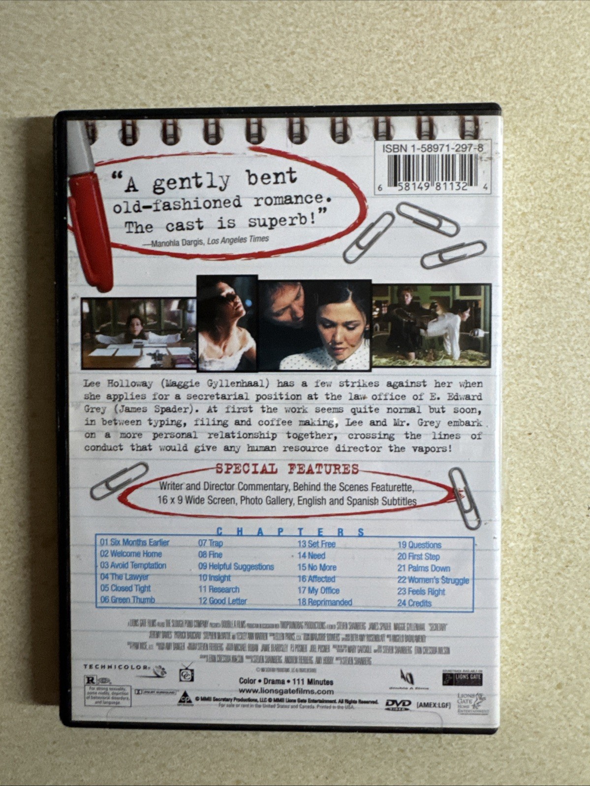 Secretary (DVD, 2003) James Spader Maggie Gyllenhaal