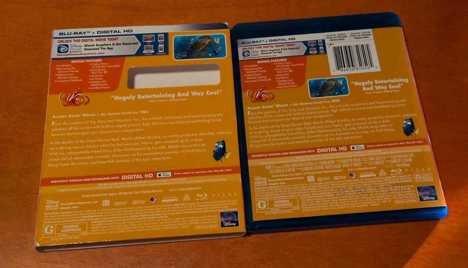 Finding Nemo Blu-ray Disney Pixar Albert Brooks Andrew Stanton Ellen Degeneres
