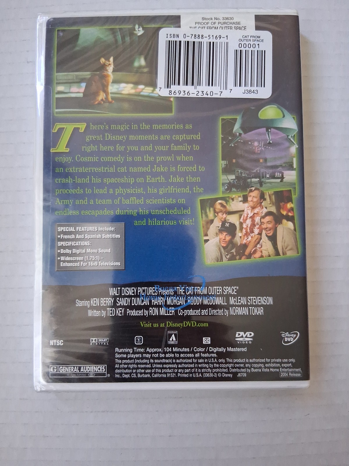 The Cat from Outer Space (DVD, 1978) BRAND NEW SEALED