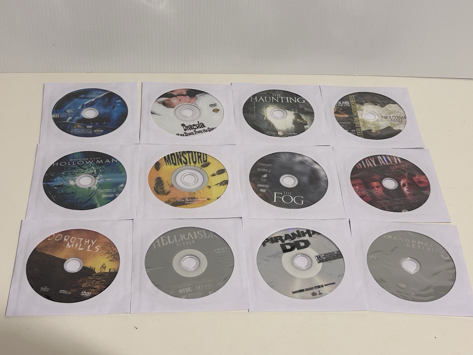 Bulk DVD Lot of 12 DISC ONLY Horror Scary Movies Mixed Lot Halloween