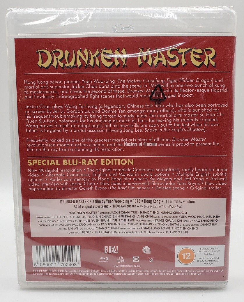 DRUNKEN MASTER (1978) Jackie Chan Blu-Ray BRAND NEW Free Ship