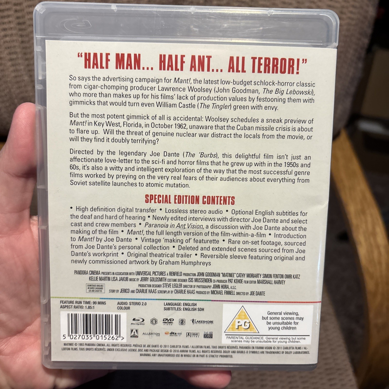 MATINEE (1993, Blu-Ray) Arrow Limited Edition w Booklet. REGION B. Joe Dante